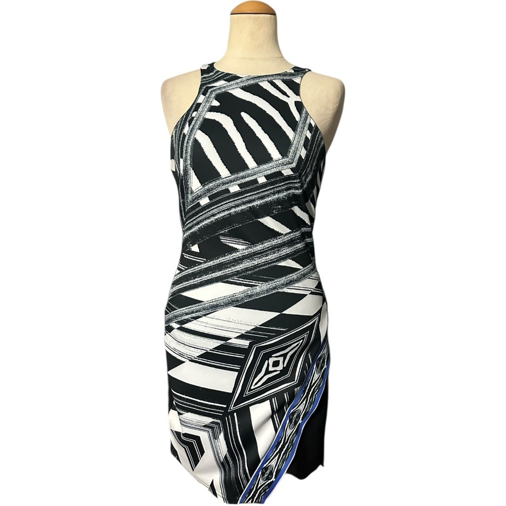 Bebe Bodycon Mini Dress Black Blue Size Small